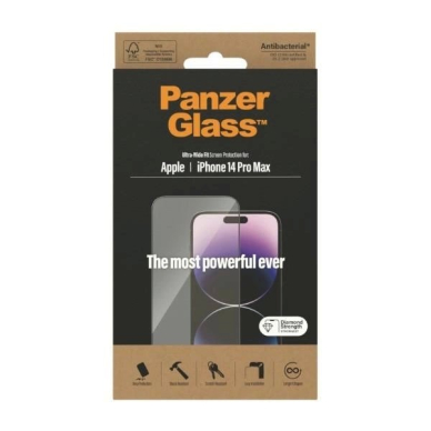 PanzerGlass Ultra-Wide Fit antibacterial Apsauginis stiklas iPhone 14 Pro Max 5