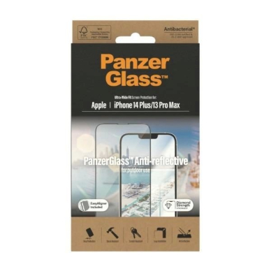 PanzerGlass Ultra-Wide Fit Antibacterial Apsauginis stiklas Glare Filter and Positioner iPhone 14 Plus / 13 Pro Max 7