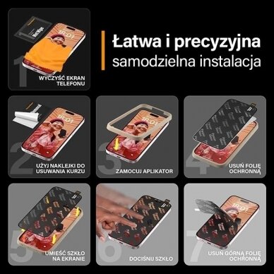 PanzerGlass Ultra-Wide Fit Privacy apsauginis stiklas Positioner iPhone 15 11