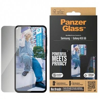 PanzerGlass Ultra-Wide Fit Privacy apsauginis stiklas Positioner Samsung Galaxy A55 5G