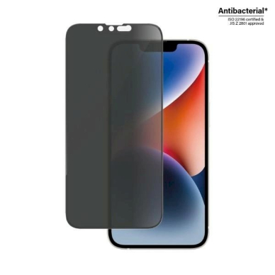 PanzerGlass Ultra-Wide Fit Apsauginis stiklas Antibacterial Privacy iPhone 14/13 Pro/13 1