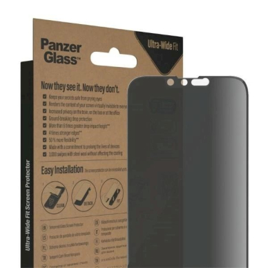 PanzerGlass Ultra-Wide Fit Apsauginis stiklas Antibacterial Privacy iPhone 14/13 Pro/13 6