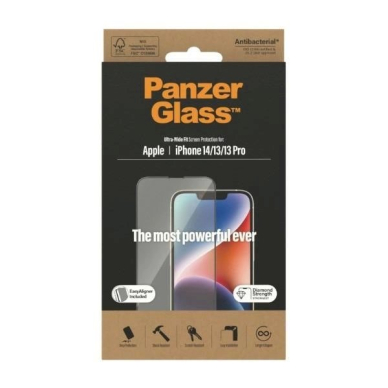 PanzerGlass Ultra-Wide Fit apsauginis stiklas  Antibacterial PrivacyPositioner iPhone 14/13 Pro/13 6