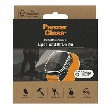 PanzerGlass Ultra-Wide Fit apsauginis stiklas  Apple Watch Ultra 49mm 2