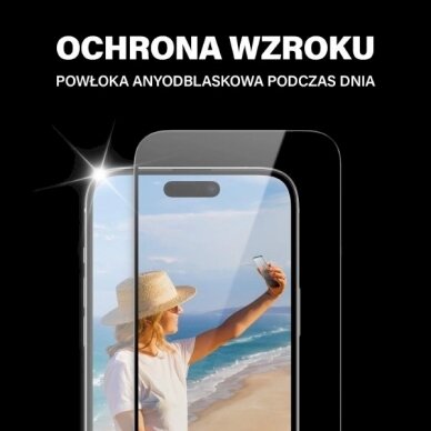 PanzerGlass Ultra-Wide Fit apsauginis stiklas Glare Blue Light FilterPositioner iPhone 15 3