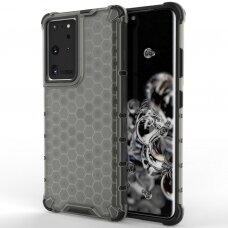 Plastikinis dėklas Honeycomb Case armor Samsung Galaxy S21 Ultra 5G juodas