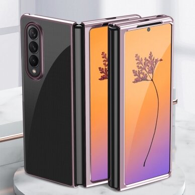 Dėklas Plating Samsung Galaxy Z Fold 4 Mėlynais kraštais 10