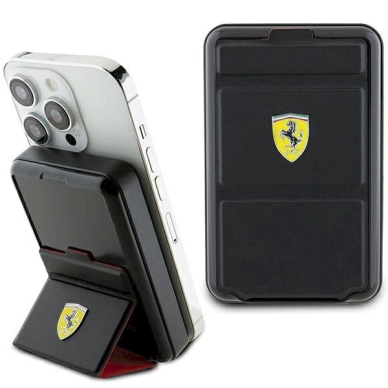 Powerbank Ferrari Metal Logo MagSafe induction 15W 10000 mAhstand function - Juodas