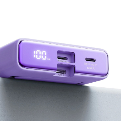 Powerbank Joyroom JR-PBM01 magnetic 10000mAh 20Wstand + Lightning Kabelis - USB-C - violetinis 4