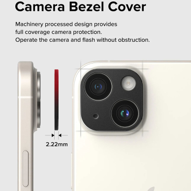 [Užsakomoji prekė] Protectie Camera pentru iPhone 15 / 15 Plus - Ringke Camera Styling - Juodas 3