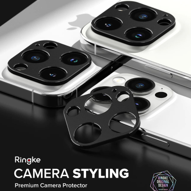 [Užsakomoji prekė] Protectie Camera pentru iPhone 15 Pro / 15 Pro Max - Ringke Camera Styling - Juodas 4