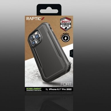 Dėklas Raptic Fort Case iPhone 14 Pro with MagSafe Juodas 4