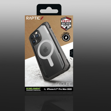 Dėklas Raptic Secure Case for iPhone 14 Pro Max with MagSafe Juodas 4