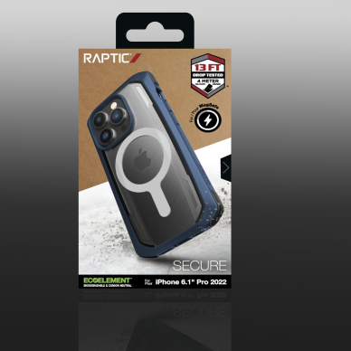 Dėklas Raptic Secure Case for iPhone 14 Pro with MagSafe Mėlynas 5