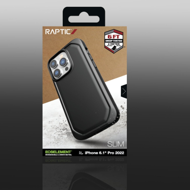 Dėklas Raptic Slim Case iPhone 14 Pro Juodas 4