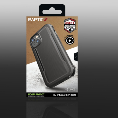 Dėklas Raptic X-Doria Fort Case iPhone 14 case with MagSafe Juodas 4