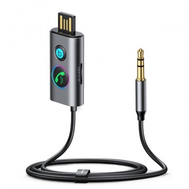 [Užsakomoji prekė] Receptor Audio Bluetooth 5.3, Jack 3.5mm, USB, TF Card, 1m - JoyRoom (JR-CB7) - Dark Gray 2