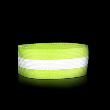 Atšvaitas ant rankos Reflective strap armband for bike running jogging velcro 4cm Geltonas 2