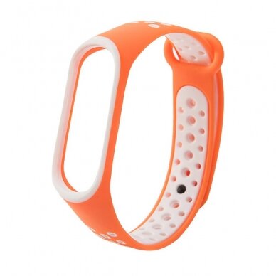 Apyrankės dirželis skirtas Xiaomi Mi Band 4 / Mi Band 3 Dots Oranžinė-Balta