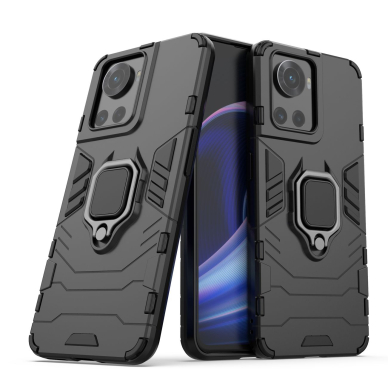 Dėklas Ring Armor armored hybrid OnePlus Ace Juodas