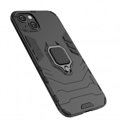 Dėklas Ring Armor iPhone 14 Juodas 15