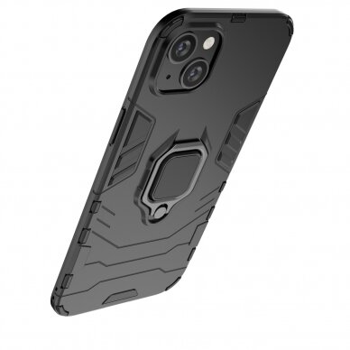 Dėklas Ring Armor iPhone 14 Plus Juodas 14