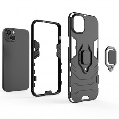 Dėklas Ring Armor iPhone 14 Plus Juodas 2