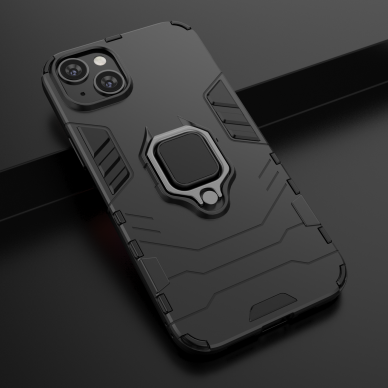 Dėklas Ring Armor iPhone 14 Pro Juodas 7