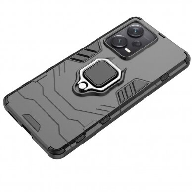 Dėklas Ring Armor Xiaomi Redmi Note 12 Pro+ armored cover magnetic holder ring juodas 9
