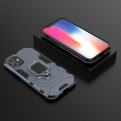 Apsauginis dėklas su žiedu 'Ring Armor Rugged' iPhone 12 mini mėlynas 2