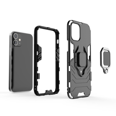 Apsauginis dėklas su žiedu 'Ring Armor Rugged' iPhone 12 mini mėlynas 8