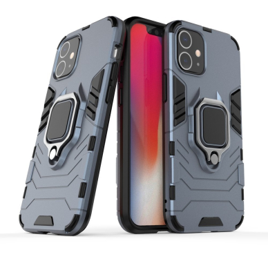 Apsauginis dėklas su žiedu 'Ring Armor Rugged' iPhone 12 mini mėlynas