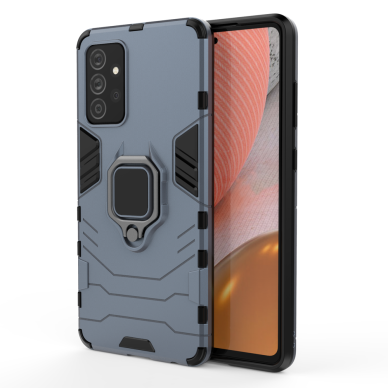 Dėklas Ring Armor Case Kickstand Tough Rugged Samsung Galaxy A72 4G Mėlynas 1