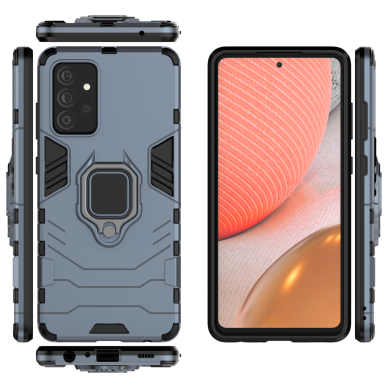 Dėklas Ring Armor Case Kickstand Tough Rugged Samsung Galaxy A72 4G Mėlynas 2