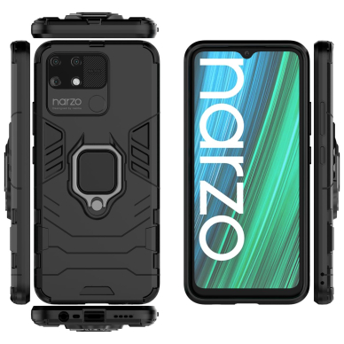 Dėklas Ring Armor tough hybrid Realme Narzo 50A Juodas 11