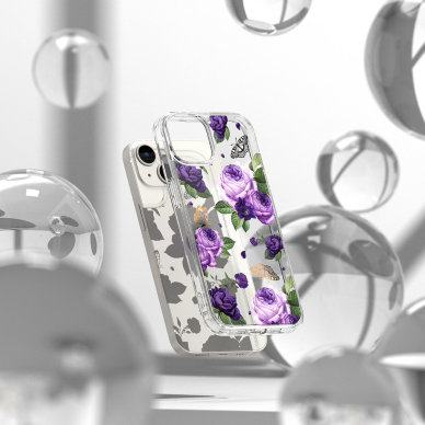 Dėklas Ringke Fusion Design Armored iPhone 14 Plus Permatomas (Purple rose) (FD637E29) 2