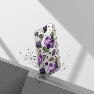 Dėklas Ringke Fusion Design Armored iPhone 14 Plus Permatomas (Purple rose) (FD637E29) 5