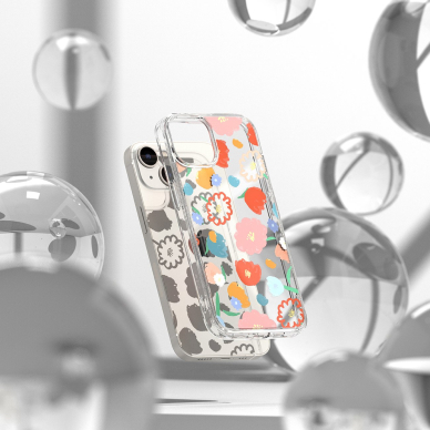 Dėklas Ringke Fusion Design Armored Sleeve iPhone 14 Plus Permatomas (Floral) (FD637E31) 2