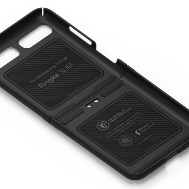 Akcija! PLONAS PLASTIKINIS DĖKLAS "RINGKE SLIM" Samsung Galaxy Z Flip juodas (SLSG0044)   2