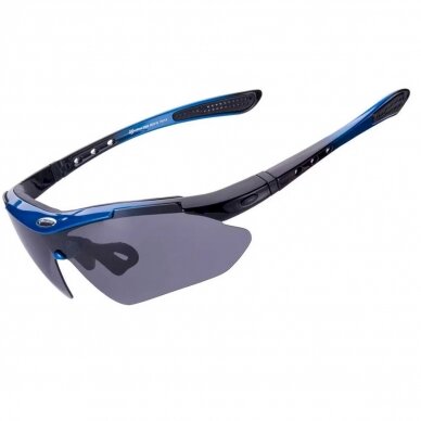 Rockbros 10007 polarizing cycling glasses - Juodas blue 1