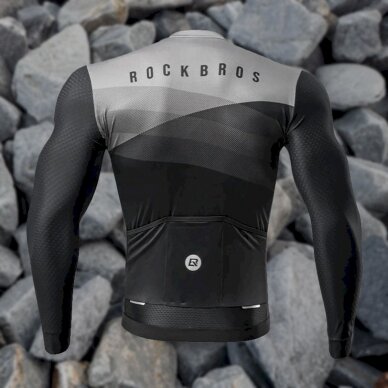 Rockbros cycling jersey 15120009002 long sleeve spring/summer M - Juodas 9