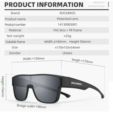 Rockbros SP304 polarizing cycling glasses - pilkas 3