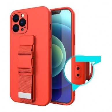 Dėklas su dirželiu Rope case gel TPU iPhone 11 Pro Max Rožinis 6