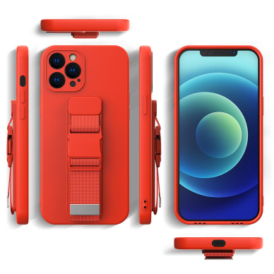 Dėklas su dirželiu Rope case gel TPU Xiaomi Redmi 10X 4G / Xiaomi Redmi Note 9 tamsiai žalias 1