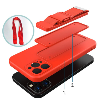 Dėklas su dirželiu Rope case gel TPU Xiaomi Redmi 10X 4G / Xiaomi Redmi Note 9 tamsiai žalias 5