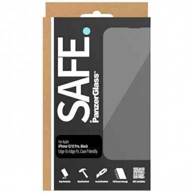 SAFE by PanzerGlass Edge-to-Edge Apsauginis stiklas iPhone 12 / 12 Pro -Juodas  4