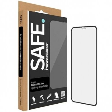 SAFE by PanzerGlass Edge-to-Edge Apsauginis stiklas iPhone 12 / 12 Pro -Juodas