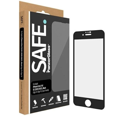 SAFE by PanzerGlass Edge-to-Edge Apsauginis stiklas iPhone SE 2020 / SE 2022 / 8 / 7 / 6 / 6s -Juodas