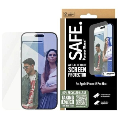 SAFE by PanzerGlass Screen Protection Anti-blue Light Apsauginis stiklas iPhone 16 Pro Max - Clear