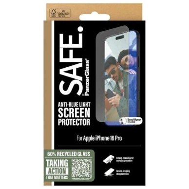 SAFE by PanzerGlass Screen Protection Anti-blue Light Apsauginis stiklas iPhone 16 Pro - transparent 3